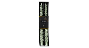 Set 2 dinnerkaars wax ''boom'' wit mint d2,2 h25cm