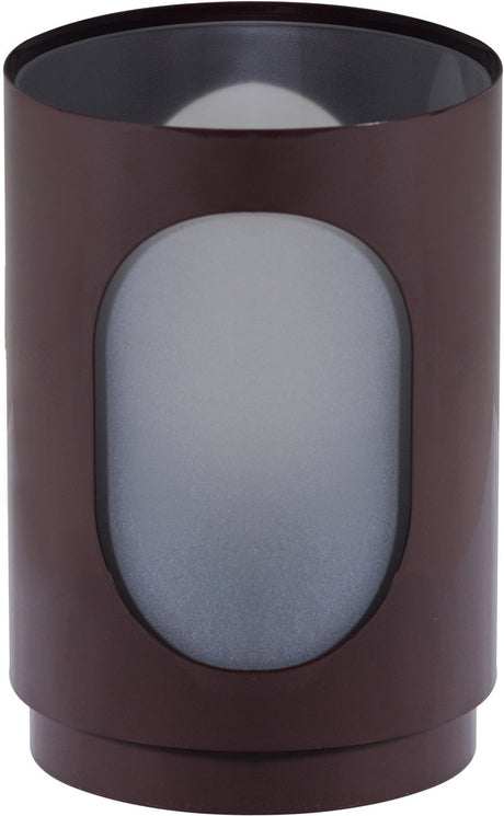 Woood tavo windlichten - metaal glas - bruin - set van 2