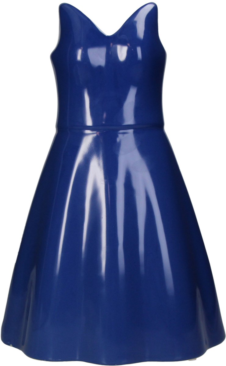 Hd collection vaas jurk blauw aardewerk 22,5x16,3x34cm