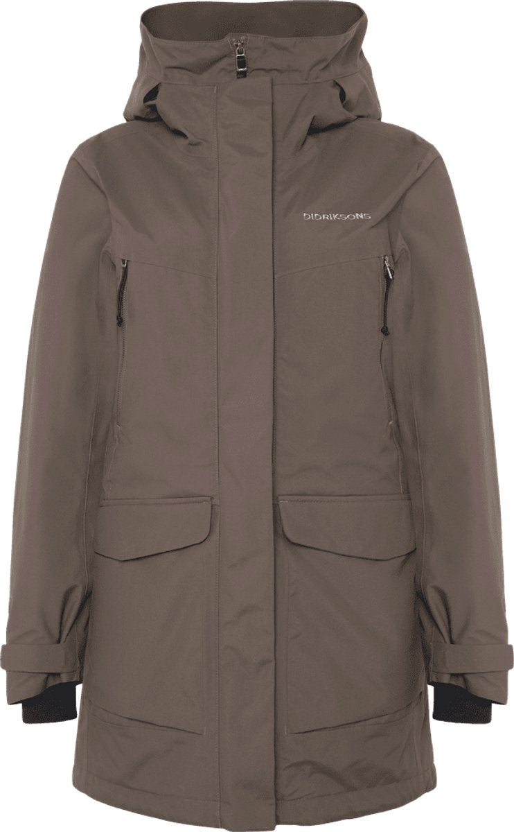 Didriksons felia wns parka dames outdoorjas - mocha brown 42