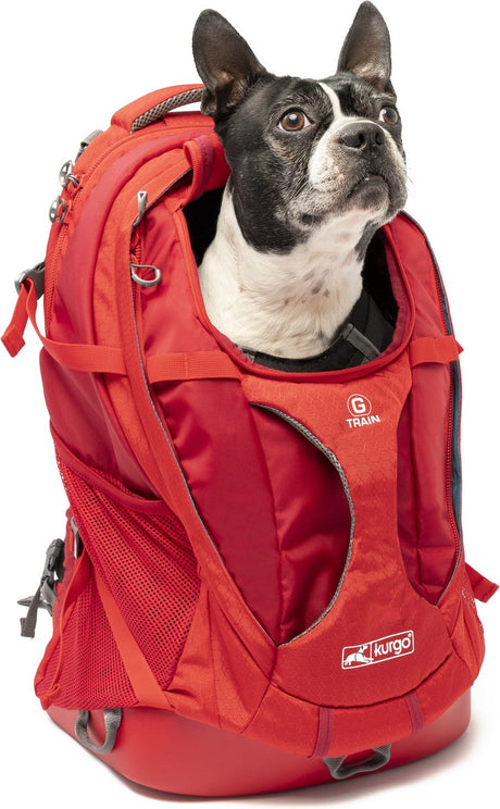 Kurgo comfortabele hondenrugzak voor kleine honden met diverse opbergvakken - voor honden tot 11 kg - g-train k9 - rood of zwart - 33x53x25cm - - g-train k9 pack - chili red
