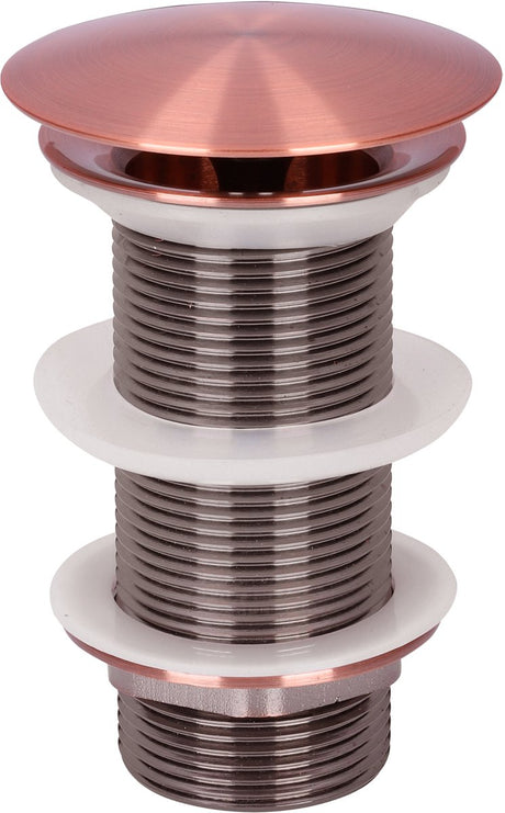 Differnz afvoerplug - mix match serie - always open systeem - maat l - diameter 72 mm - gemaakt van messing - blijft altijd open voor soepele waterafvoer - eenvoudige montage - kleur rood koper