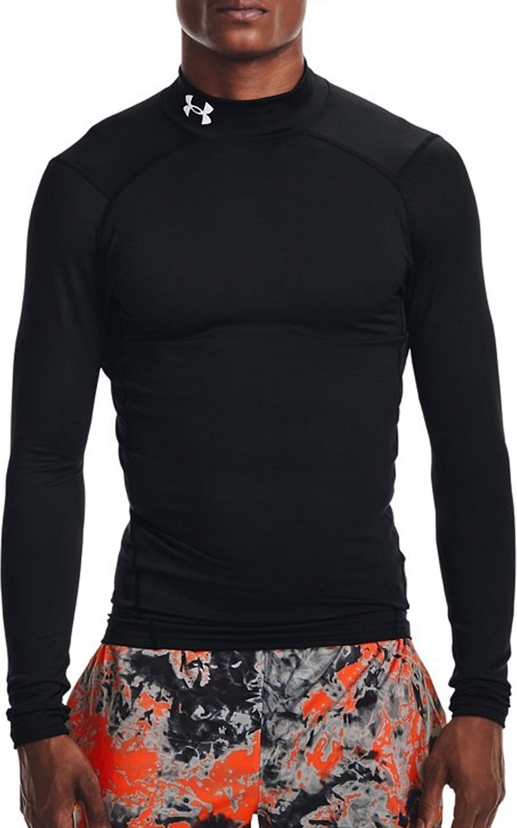 Under armour ua cg armour compressie mock heren thermoshirt - zwart - maat m