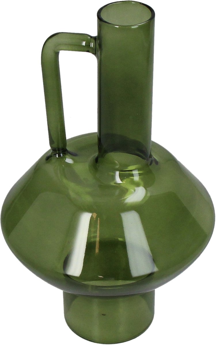 Hd collection vaas glas groen 12,7x12,7x21,5cm