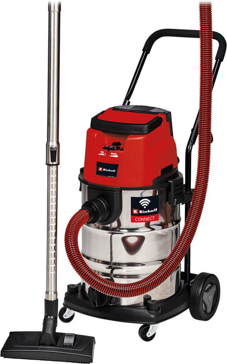 Einhell professional accu nat- droogzuiger tp-vc 36 30 s auto li solo - power x-change - 36 v li-ion - 30 l - 100 150 mbar - connectiviteitsfunctie - incl. 11-delige accessoireset - excl. accu en lader