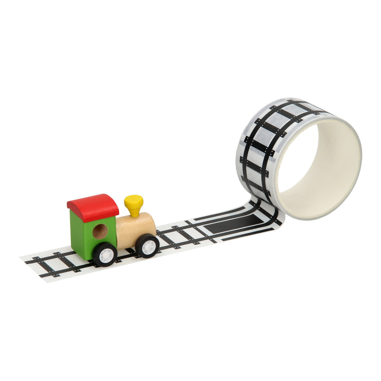 Houten trein met wegtape, 8mtr