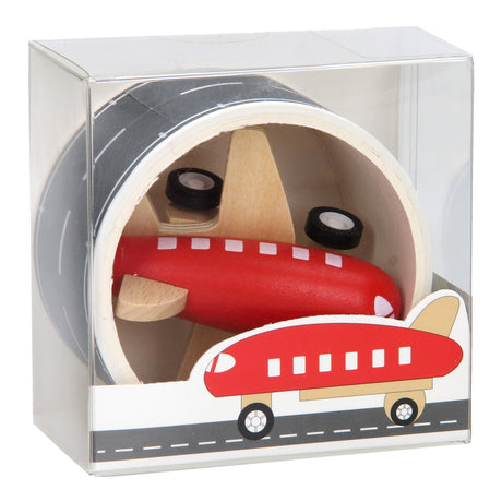 Houten vliegtuig met wegtape, 8mtr