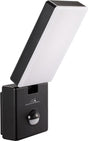 Maclean - led buitenlamp met pir bewegingsmelder - 10w - 800lm - 4000k - ip65 - zwart - mce516 b