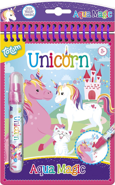 Totum unicorn aqua magic - herbruikbaar waterkleurboek - 5 pagina's met hervulbare pen