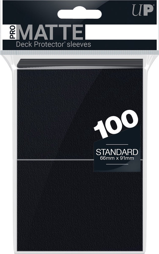 Ultra pro 100 standard pro-matte deck protector sleeves (zwart)