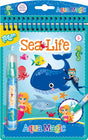 Totum waterkleurboek sea life - 5 pagina's - herbruikbaar - met hervulbare waterpen - aqua magic - 16 x 21 cm - speelgoed kinderen - knutselen - voor meisjes en jongens - vanaf 2 jaar