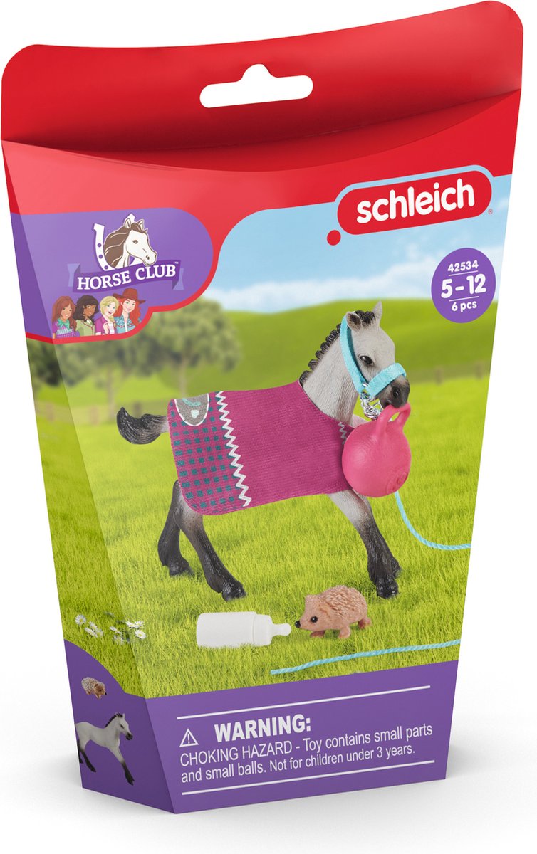 Schleich horse club - spelplezier met veulen - speelfigurenset - kinderspeelgoed voor jongens en meisjes - 5 tot 12 jaar - 42534