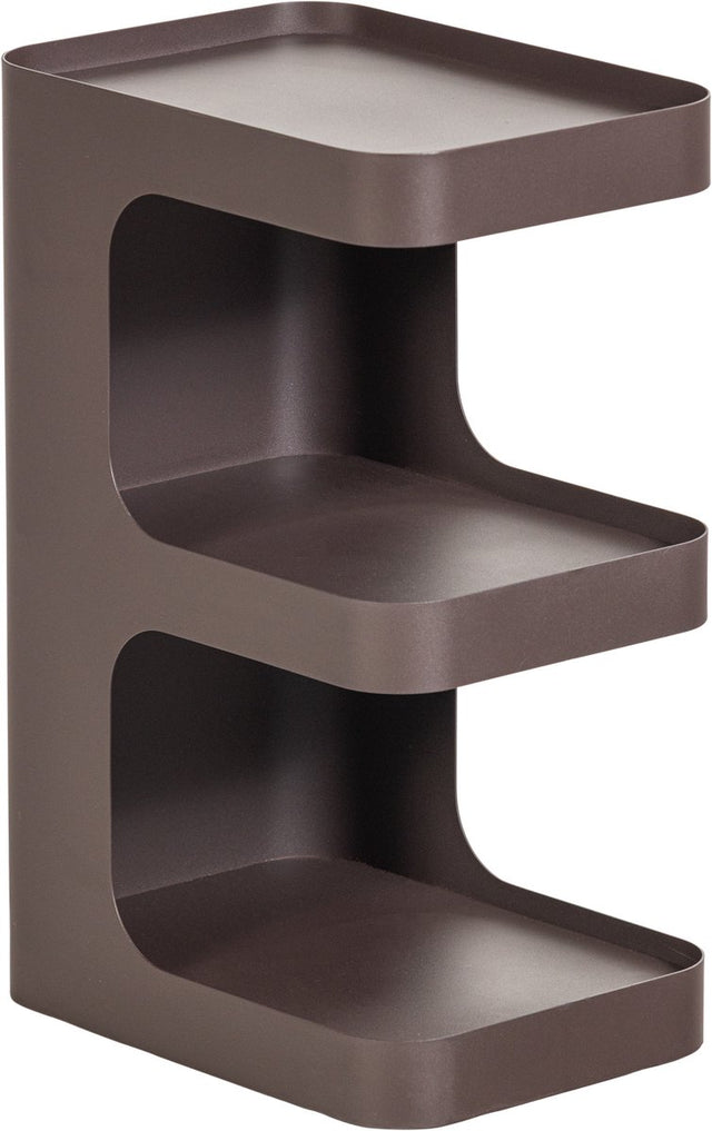Woood vire bijzettafel - metaal - donkerbruin - 54x35x25