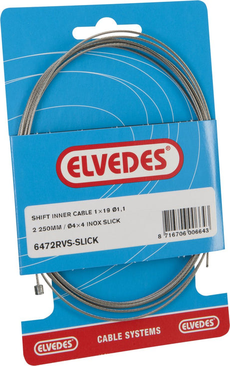 Schakel binnenkabel Elvedes 2250mm RVS Slick ø1,1mm Shimano SRAM N-nippel (op kaart)