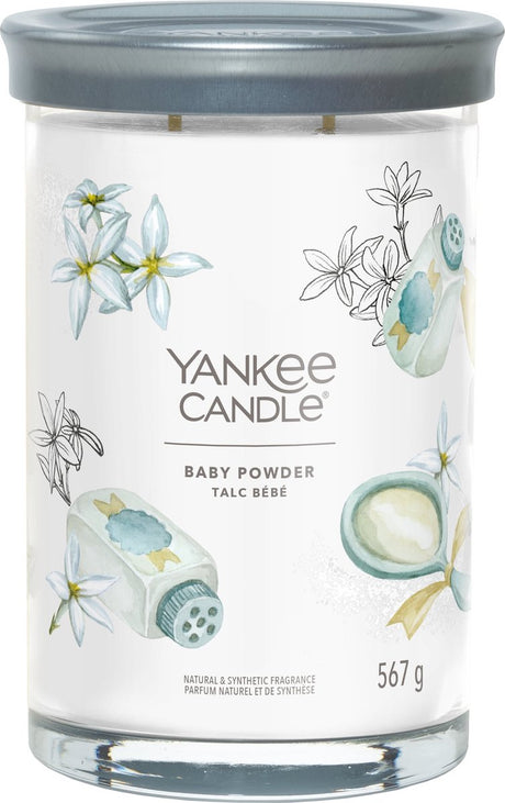 Yankee candle - baby powder large tumbler geurkaars - 100 branduren - twee lonten