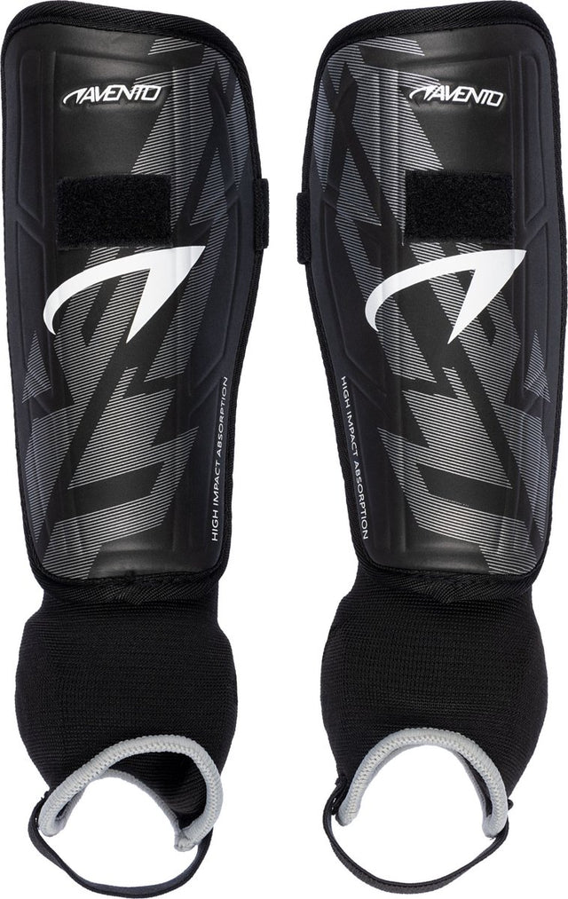 Avento scheenbeschermers - pro-style - zwart zilver - maat l