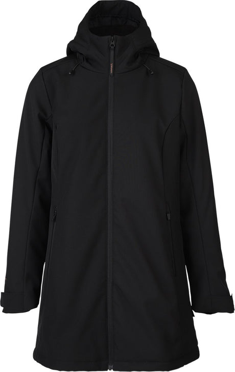 Brunotti melle dames long softshell jas - zwart - s