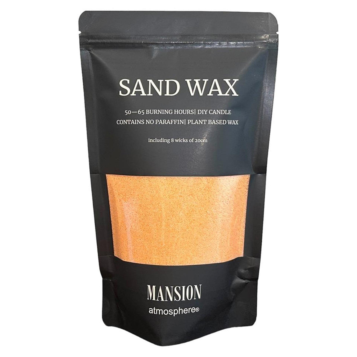 Mansion atmosphere sand wax oranje 500g ziplock zak met 8 lonten