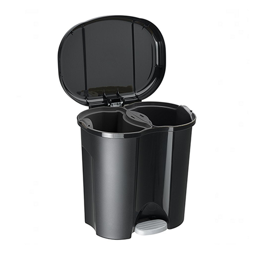 Rotho Duo Pedal Bin 2x10L Schwarz