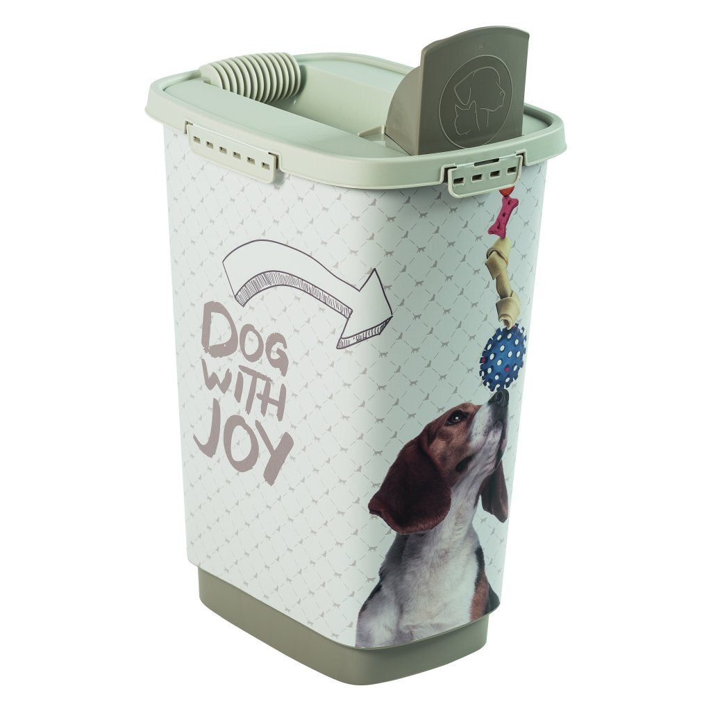 Rotho rotho cody dog pet food container 25l cappuccino zand