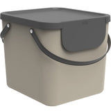 Rotho afvalbak albula - 40 ltr - 38,8 x 35,5 x 33,9 cm - kunststof - cappuccino
