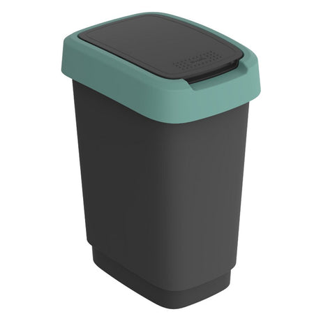 Rotho twist afvalbak 10l mistletoe groen antraciet