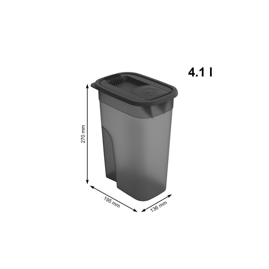 Rotho Flo Pet Food Container 4.1L Antracita Transparente