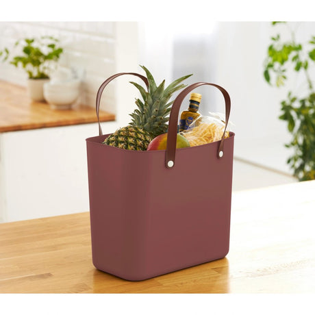 Rotho | duurzame - sustainable multibag | albula 25l | gemaakt van ocean bound plastic | rood bordeaux - bruin