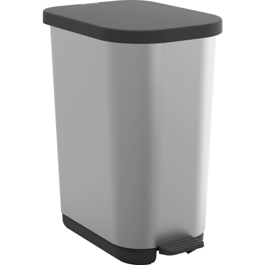 Rotho ribo pedaalemmer 35l zilver metallic antraciet