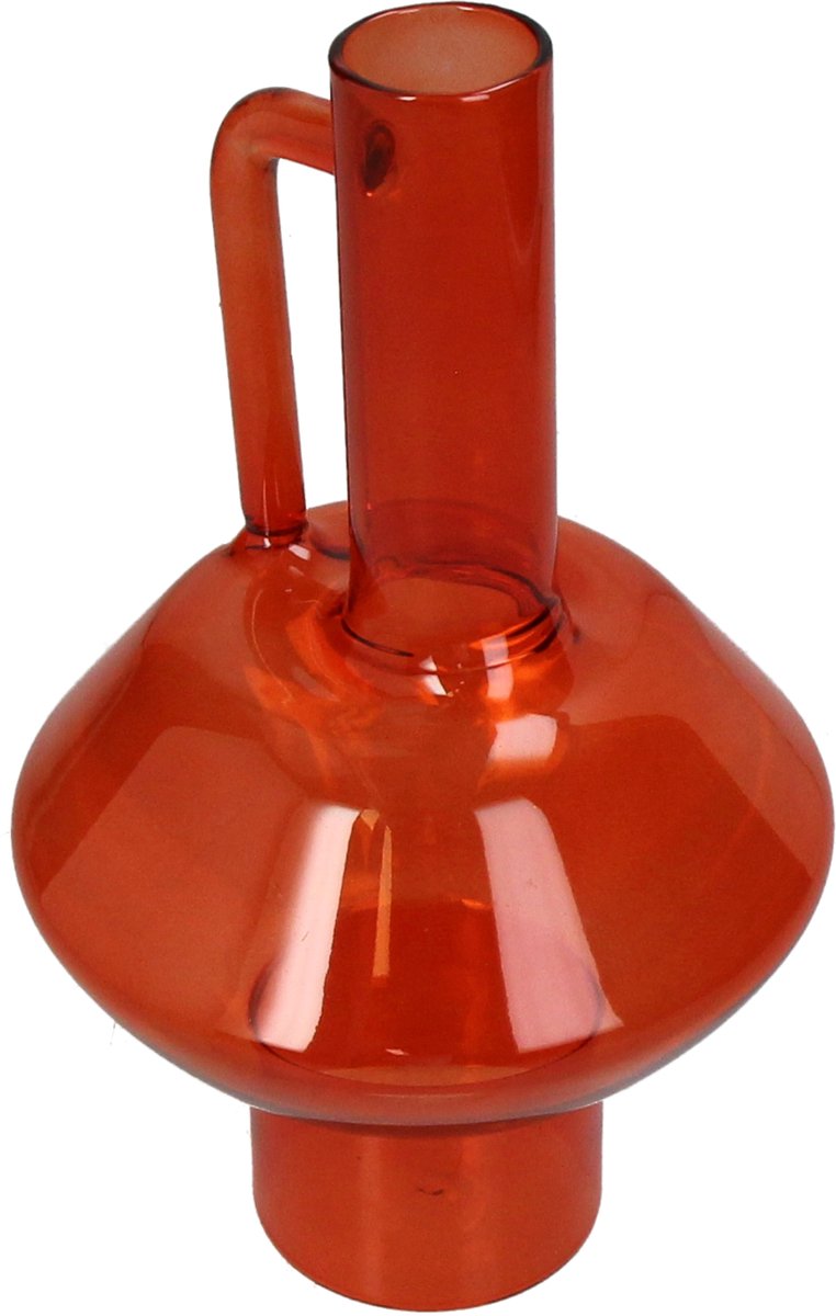 Hd collection vaas glas oranje 12,7x12,7x21,5cm