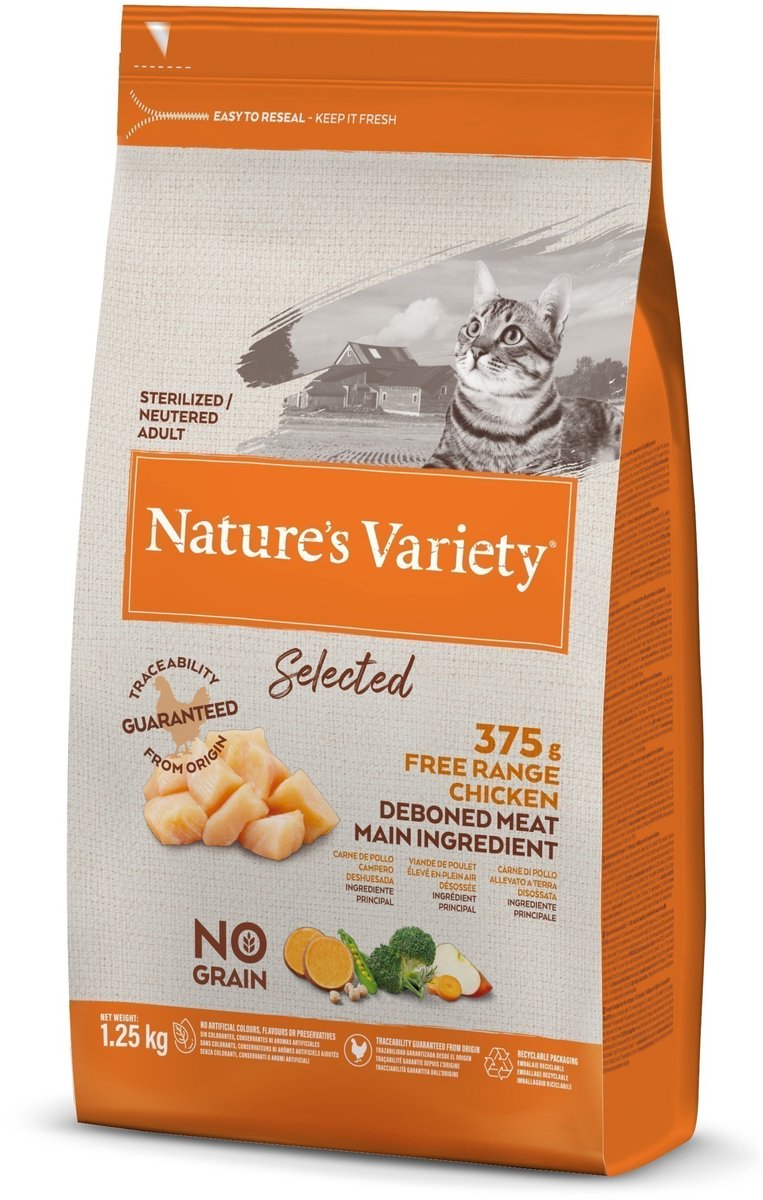 Natures variety nature's variety - selected sterilized free range chicken kattenvoer.