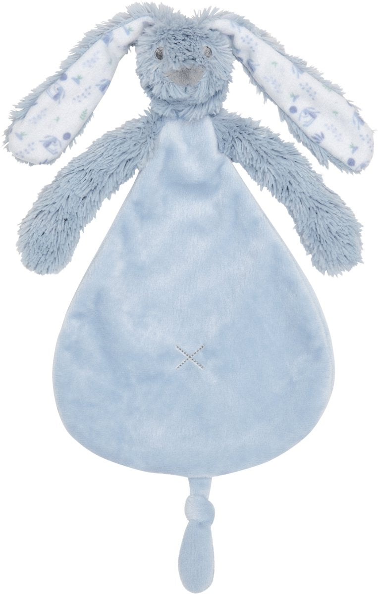 Happy horse graphic konijn richie knuffeldoek - vergrijsd blauw - baby cadeau