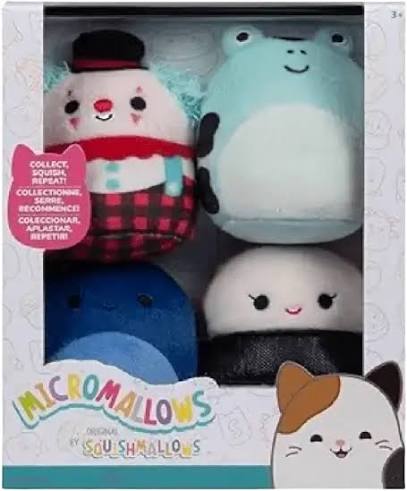 Squishmallows micromallows original pluche knuffel (4 delig) 6 cm