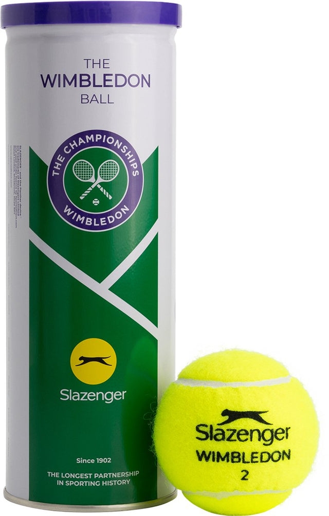 Slazenger s tb wimbledon 3tin unisex tennisballen - geel