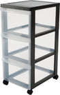 Iris design chest ladekast - 3 diepe lades - kunststof - zwart transparant