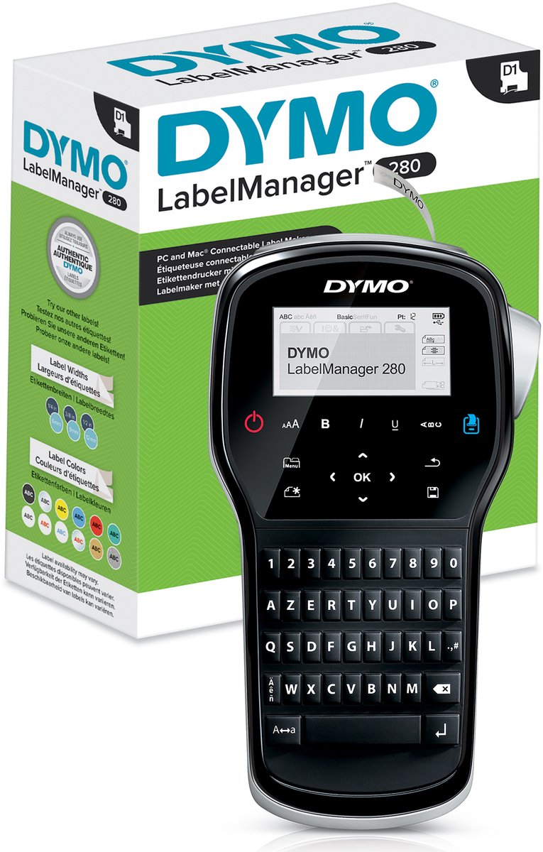 Dymo labelmanager lm280 s0968950 102x205x57mm zwart zilver