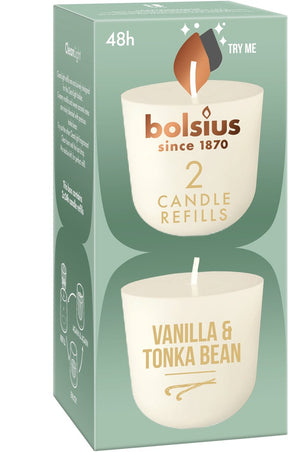 Bolsius geurkaars navulling vanille tonka - 2 navullingen