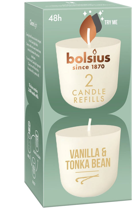 Bolsius geurkaars navulling vanille tonka - 2 navullingen