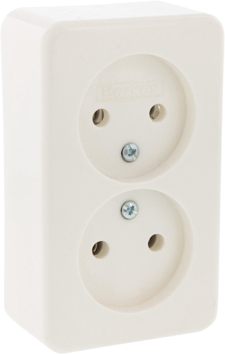 Berker opbouw wandcontactdoos (wcd) 2-voudig polarwit