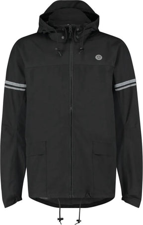 Agu section - regenjas - heren - waterdicht en ademend - poray 5000 - opvouwbaar - reflecterend - m - zwart