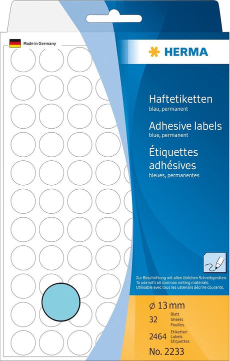 Merkloos sans marque herma 2233 universele etiketten ø 13mm blauw - 2464 st.