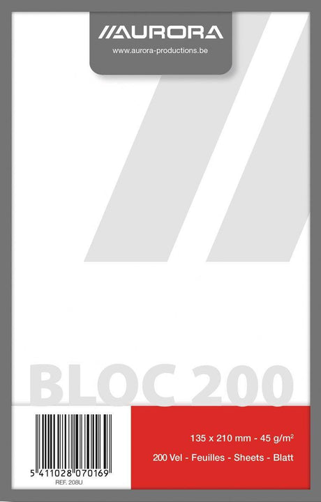 Aurora kladblok formaat 135 x 21 cm effen