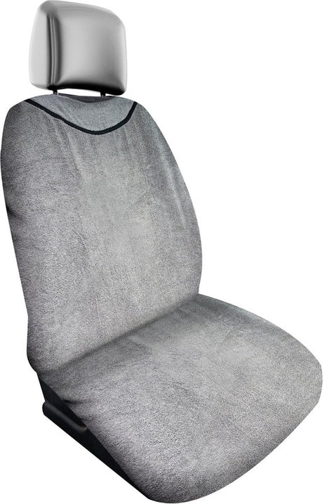 Dunlop badstof autostoelhoezen 130 x 70 cm - universele pasvorm - machinewasbaar - grijs