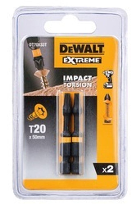 Dewalt dt70533t t20 - extreme impact torsion schroefbits - 50mm (2st)