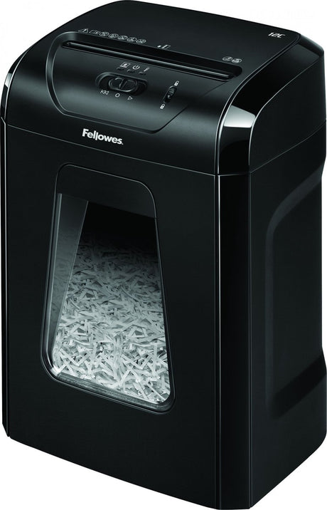 Fellowes powershred 12c papiervernietiger snippers - zwart