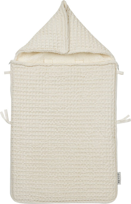 Meyco baby wafel teddy voetenzak - nature - 40x82cm