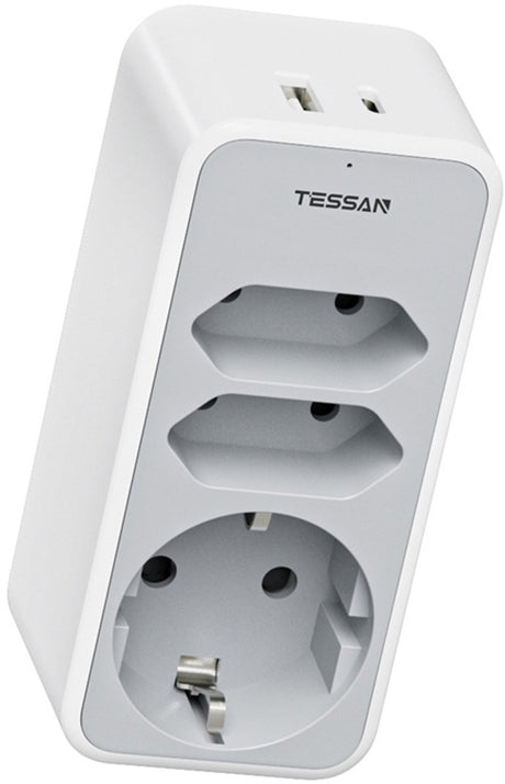 Tessan stopcontact ts-330-c voor telefoons en elektronische apparaten