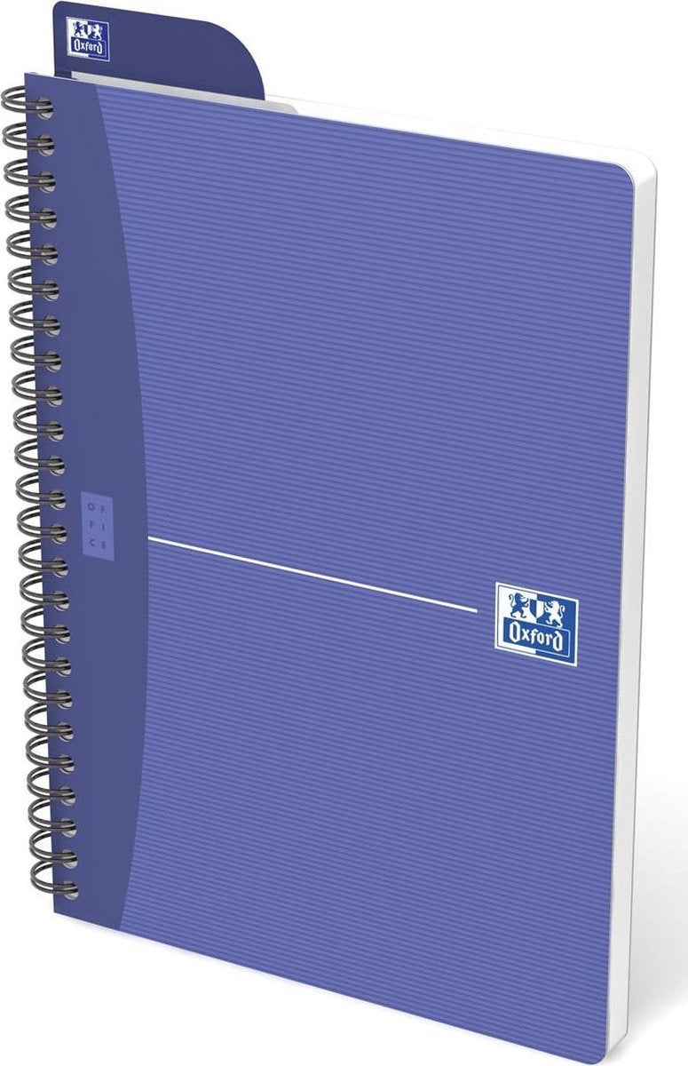 Oxford office essentials spiraalschrift, 180 bladzijden, ft a5, geruit 5 mm, geassorteerde kleuren 5 stuks