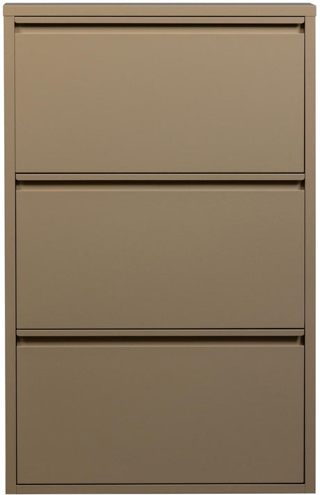 Woood sabine 3-vaks schoenenkast - metaal - zand - 103x66x16