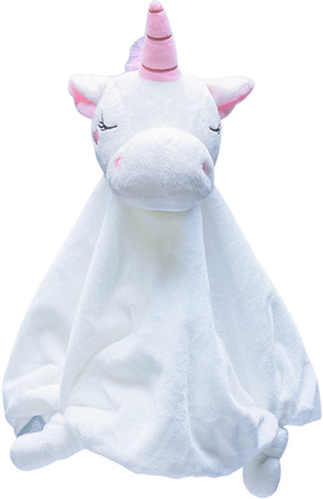 Beeztees puppy speelgoed knuffeldoek unicorn - puppy knuffel - honden speelgoed - pluche - wit - 33x25x14 cm